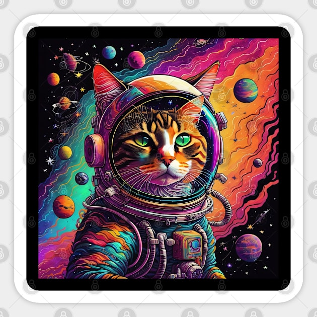 Catstronaut Sticker by Virshan